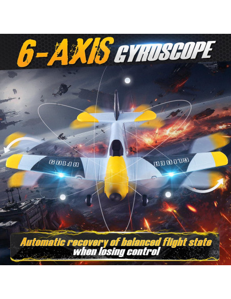 Avión RC BEZGAR Amarillo 6 Ejes con Luces LED Avión RC BEZGAR Amarillo 6 Ejes con Luces LED