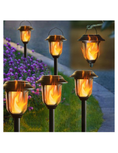 Luces de Llama Solar Dynaming para Jardín - Paquete de 6