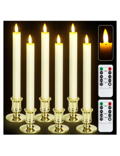 Paquete de 6 Velas LED Sin Llama YINUO LIGHT con 2 Remotos