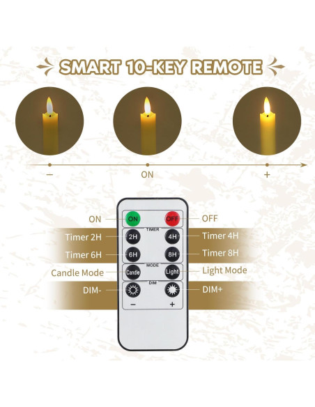 Paquete de 6 Velas LED Sin Llama YINUO LIGHT con 2 Remotos Paquete de 6 Velas LED Sin Llama YINUO LIGHT con 2 Remotos