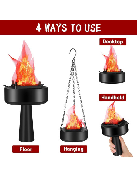 Lámpara de Llama Falsa USB Recargable Dolodomy 3D 22.86cm Lámpara de Llama Falsa USB Recargable Dolodomy 3D 22.86cm