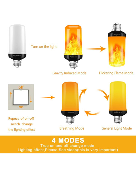 Bombilla LED E26 con Efecto Llama 3W 400 Lúmenes - 2 Paquete Bombilla LED E26 con Efecto Llama 3W 400 Lúmenes - 2 Paquete