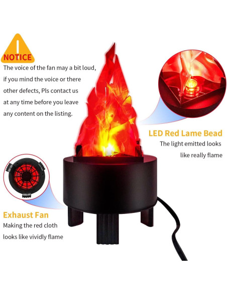 Lámpara de Llama LED 3D WVIOUOPU - Efecto Fuego Simulado Lámpara de Llama LED 3D WVIOUOPU - Efecto Fuego Simulado