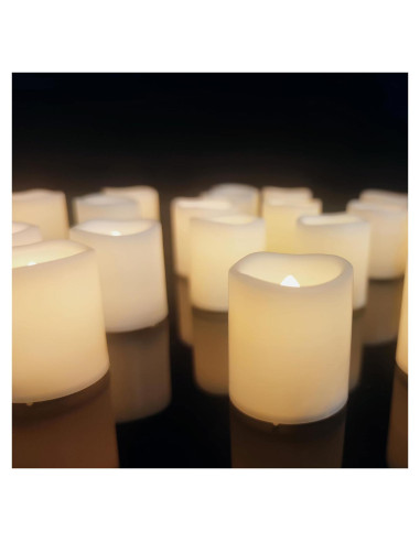 Paquete de 48 Velas Votivas LED Sin Llama Jingtech 3.81cm
