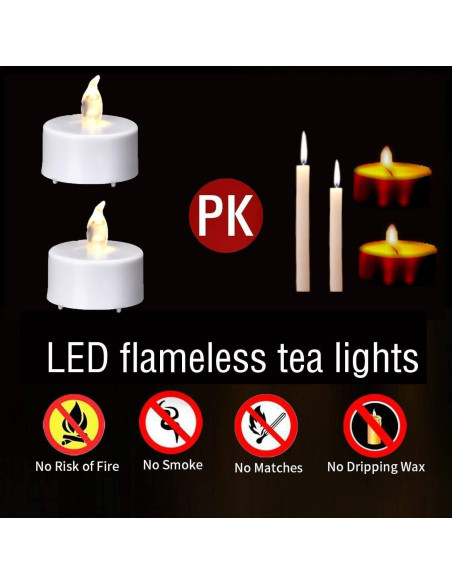 Luces LED de té con control remoto 12 Pack - Blanco cálido Luces LED de té con control remoto 12 Pack - Blanco cálido