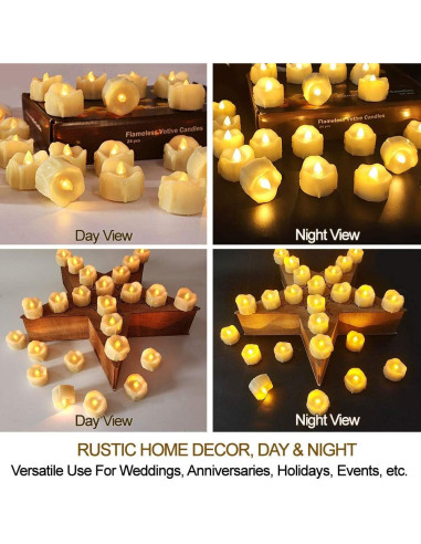 Juego de 24 Velas Votivas LED HOME MOST con Control Remoto