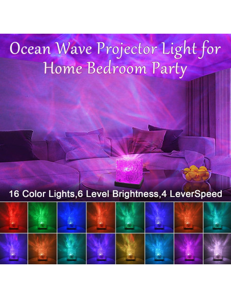 Lámpara Proyector de Luces Oceánicas HCRTGAY 16 Colores LED Lámpara Proyector de Luces Oceánicas HCRTGAY 16 Colores LED