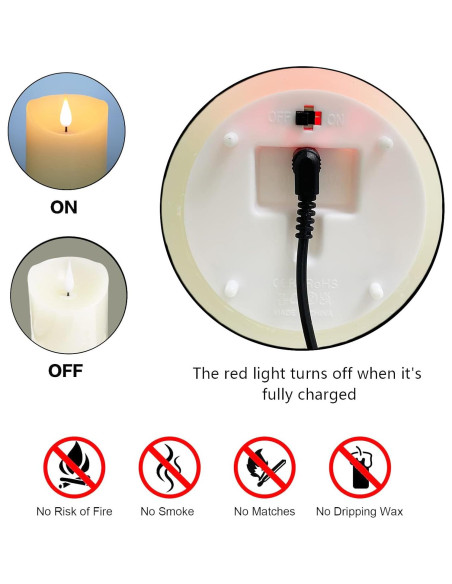 Velas LED Recargables Lezonic con Control Remoto y Temporizador - 3 Piezas Velas LED Recargables Lezonic con Control Remoto y Temporizador - 3 Piezas