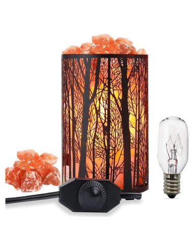 Lámpara de Sal Natural Shineled con Cesta de Metal 25W Rojo