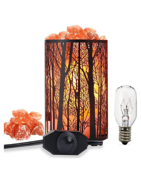 Lámpara de Sal Natural Shineled con Cesta de Metal 25W Rojo Lámpara de Sal Natural Shineled con Cesta de Metal 25W Rojo