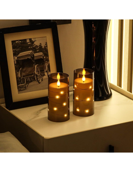 Velas LED Sin Llama Aignis con Control Remoto Set de 2 15 cm Velas LED Sin Llama Aignis con Control Remoto Set de 2 15 cm