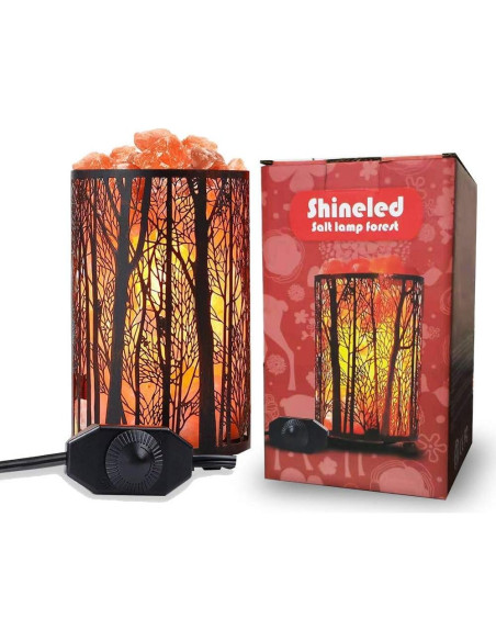 Lámpara de Sal Natural Shineled con Cesta de Metal 25W Rojo Lámpara de Sal Natural Shineled con Cesta de Metal 25W Rojo