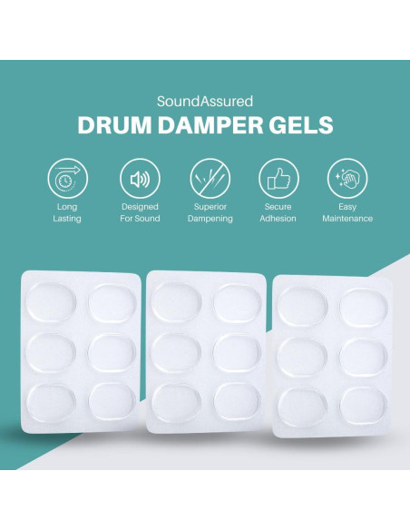 Almohadillas de Gel SoundAssured para Tambores - Paquete 18 Almohadillas de Gel SoundAssured para Tambores - Paquete 18