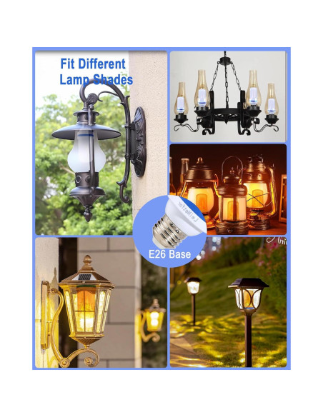 Bombillas LED de Efecto Llama LeiNetfor 4W 2Pack Amarillo Bombillas LED de Efecto Llama LeiNetfor 4W 2Pack Amarillo