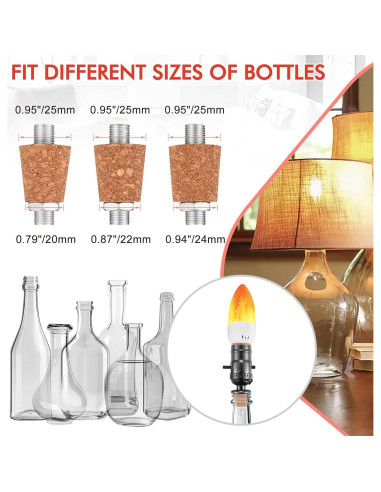 Kit de Lámpara de Botella de Vino DIY Lpraer con Bombillas LED