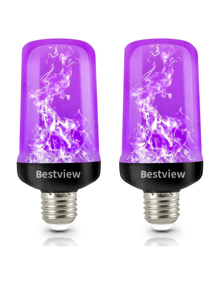 Bombillas LED Efecto Llama Bestview E26/E27 2 Paquete Púrpura Bombillas LED Efecto Llama Bestview E26/E27 2 Paquete Púrpura