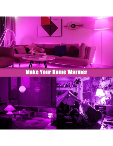Bombillas LED Efecto Llama Bestview E26/E27 2 Paquete Púrpura Bombillas LED Efecto Llama Bestview E26/E27 2 Paquete Púrpura