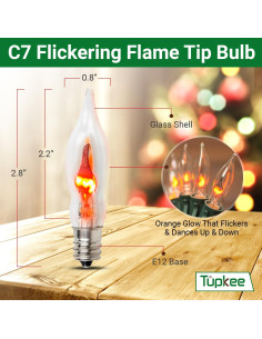 Bombilla de Llama Parpadeante Tupkee E12 Naranja 1W - Paquete de 2 2