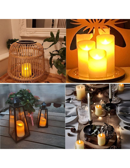 Velas LED Sin Llama Marfil 3pack con Control Remoto y Temporizador Velas LED Sin Llama Marfil 3pack con Control Remoto y Temporizador
