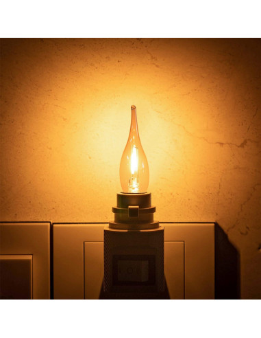 Paquete de 12 Bombillas LED Candelabro Genixgreen 0.7W Ámbar