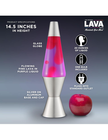 Lámpara de Lava Lava 2121 Púrpura/Rosa 36.83 cm Aluminio