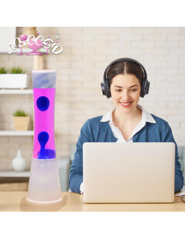Lámpara de Magma AHCCSD Rosa y Azul 40 cm Luz Relajante