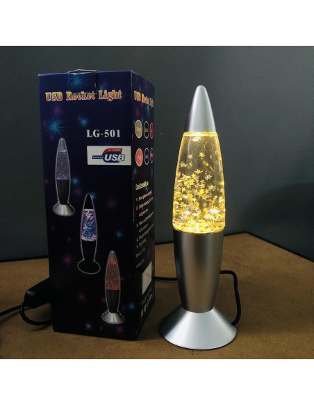 Lámpara de Lava LED USB Sezrgiu Cohete 18.5cm Luz Cálida Lámpara de Lava LED USB Sezrgiu Cohete 18.5cm Luz Cálida