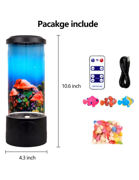 Lámpara de Peces Burbujeantes Toycol LED 8 Colores 10.6cm Lámpara de Peces Burbujeantes Toycol LED 8 Colores 10.6cm