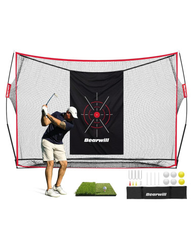Red de Golf Bearwill 3,05x2,13m con Alfombrilla y Pelotas