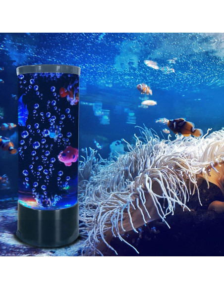 Lámpara de Lava LED Vaticas con Peces y Burbujas 28cm Lámpara de Lava LED Vaticas con Peces y Burbujas 28cm