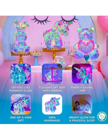 Luz Nocturna LED Unicornio 30x16x26cm - Lámpara Infantil