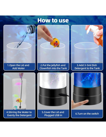 Lámpara de Medusa SPARKLEING USB 17 Colores Control Remoto Lámpara de Medusa SPARKLEING USB 17 Colores Control Remoto