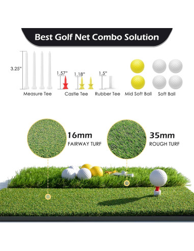 Red de Golf Bearwill 3,05x2,13m con Alfombrilla y Pelotas