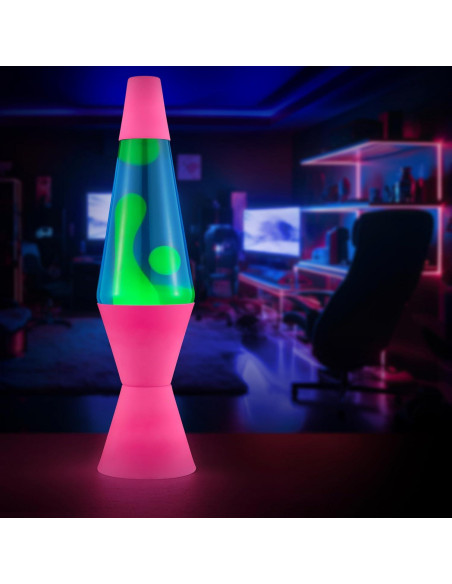 Lámpara Lava Original Rosa 14.5" - Movimiento Líquido Verde/Azul Lámpara Lava Original Rosa 14.5" - Movimiento Líquido Verde/Azul