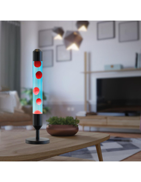 Lámpara de Movimiento Líquido Kyzfy 61.9 cm Cera Roja Agua Azul/Negro Lámpara de Movimiento Líquido Kyzfy 61.9 cm Cera Roja Agua Azul/Negro