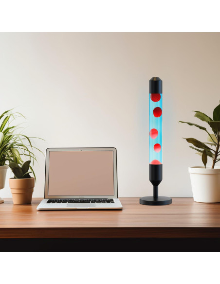 Lámpara de Movimiento Líquido Kyzfy 61.9 cm Cera Roja Agua Azul/Negro Lámpara de Movimiento Líquido Kyzfy 61.9 cm Cera Roja Agua Azul/Negro