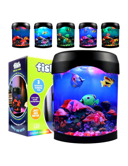 Lámpara Acuario LED Toycol con 5 Peces Falsos y 7 Colores Lámpara Acuario LED Toycol con 5 Peces Falsos y 7 Colores