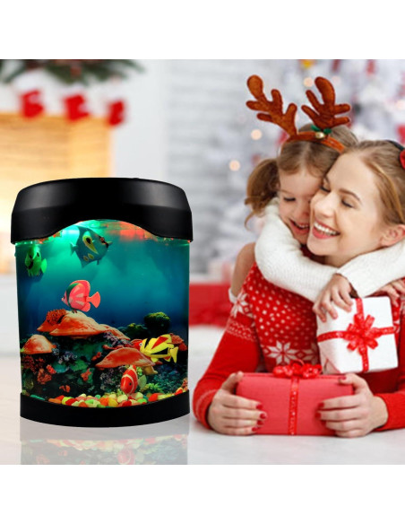 Lámpara Acuario LED Toycol con 5 Peces Falsos y 7 Colores Lámpara Acuario LED Toycol con 5 Peces Falsos y 7 Colores