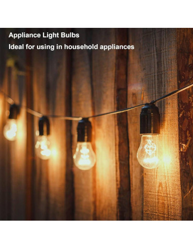 Bombilla de Luz para Horno 40W E26 Alta Temperatura 300C - Paquete de 4