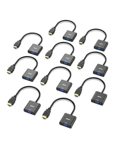 Adaptador HDMI a VGA Benfei 10 Piezas Negro 1080p