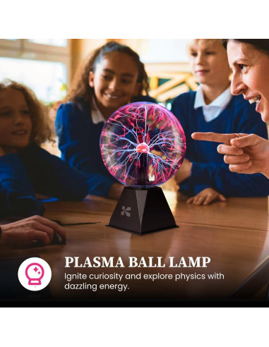 Bola de Plasma Interactiva Katzco 20 cm - Decoración LED Rosa