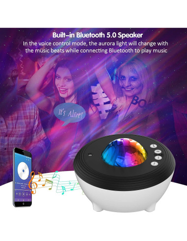 Proyector de Luz Aurora SOMKTN SKE-JBP-J01 con Bluetooth y Control Remoto