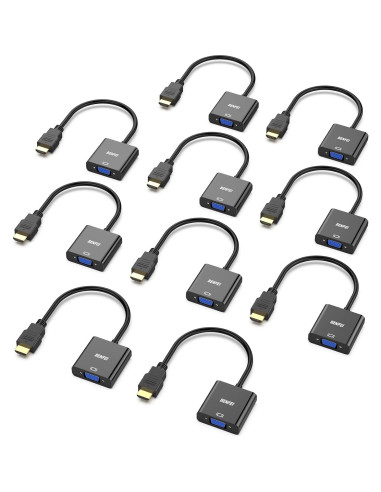 Adaptador HDMI a VGA Benfei 10 Piezas Negro 1080p