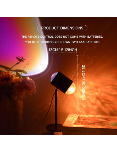 Lámpara Proyector de Atardecer y Agua Bizggco, Doble Cabeza, 400 Colores
