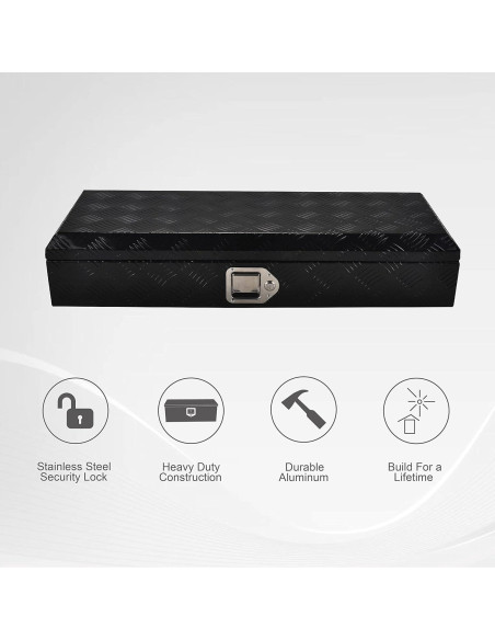 Caja de herramientas de aluminio FGJQEFG 88 cm negra con cerradura Caja de herramientas de aluminio FGJQEFG 88 cm negra con cerradura