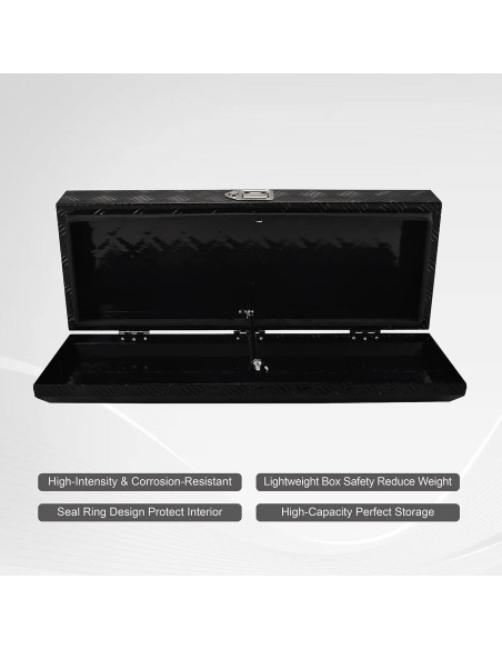 Caja de herramientas de aluminio FGJQEFG 88 cm negra con cerradura Caja de herramientas de aluminio FGJQEFG 88 cm negra con cerradura