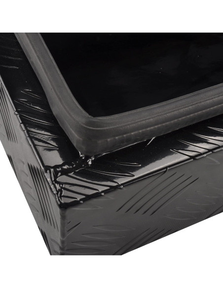 Caja de herramientas de aluminio FGJQEFG 88 cm negra con cerradura Caja de herramientas de aluminio FGJQEFG 88 cm negra con cerradura