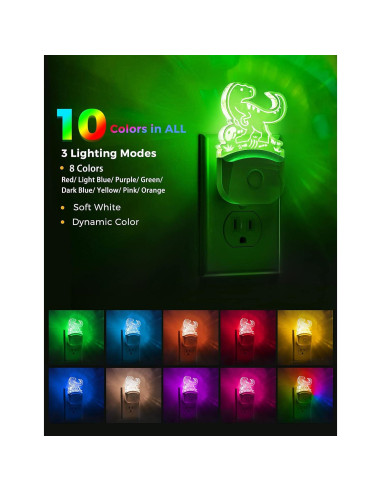 Luz Nocturna LED Dinosaurio Velociraptor LOHAS 0.5W RGB