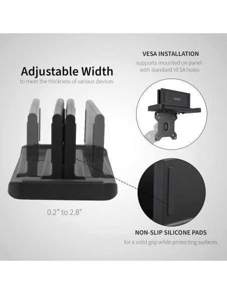 Soporte VIVO para Mini PC Ajustable VESA 2,99 kg Negro Soporte VIVO para Mini PC Ajustable VESA 2,99 kg Negro