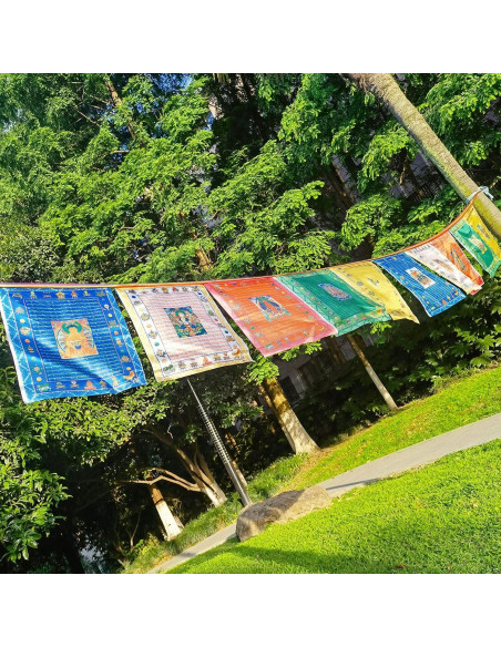 Banderas de Oración Budista Tibetanas Aolamegs 20pcs 36x28cm Banderas de Oración Budista Tibetanas Aolamegs 20pcs 36x28cm